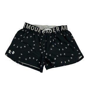 Under Armour Youth Girls Black Elastic Waist Printed Shorts Size Small